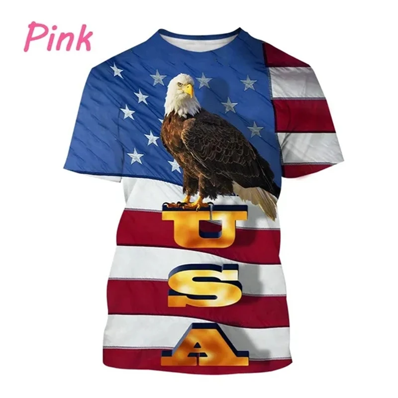 3D American Eagle Flag Printed T Shirt US USA Stripe Emblem Men T-shirt Independence Day Womens Clothing Patriotic Kids Tops Tee