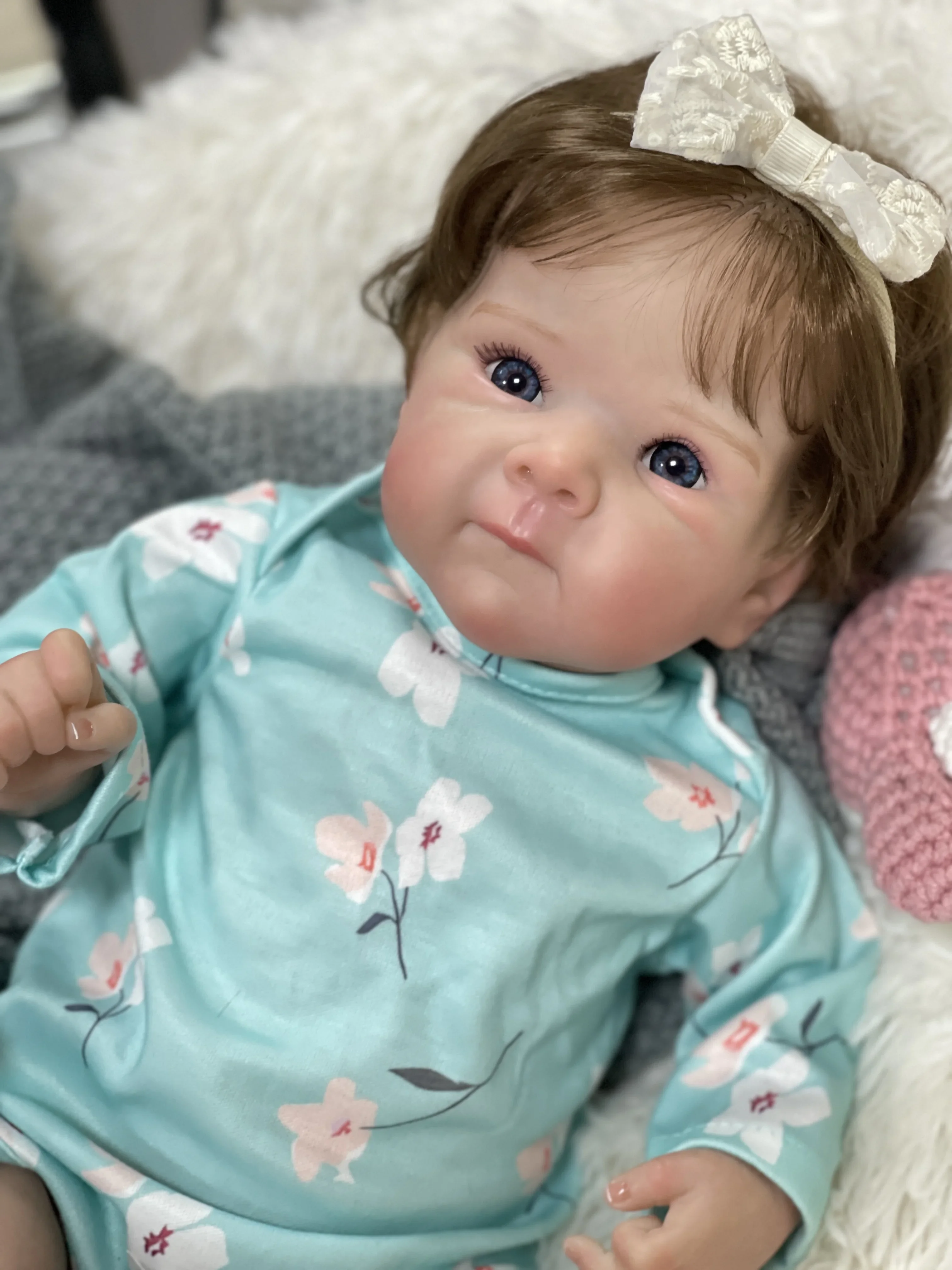 18inch Bettie Cloth Body/Full Vinyl Body Already Finished Paint Lifelike Reborn Doll with Visbile Veins Hand Rooted Hair