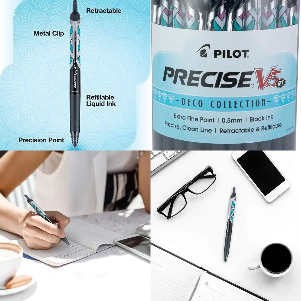 

Extra Fine 0.5mm Refillable Rollerball Pens, 48-Pack, Black Ink, Perfect for School, Writing, and Office Use