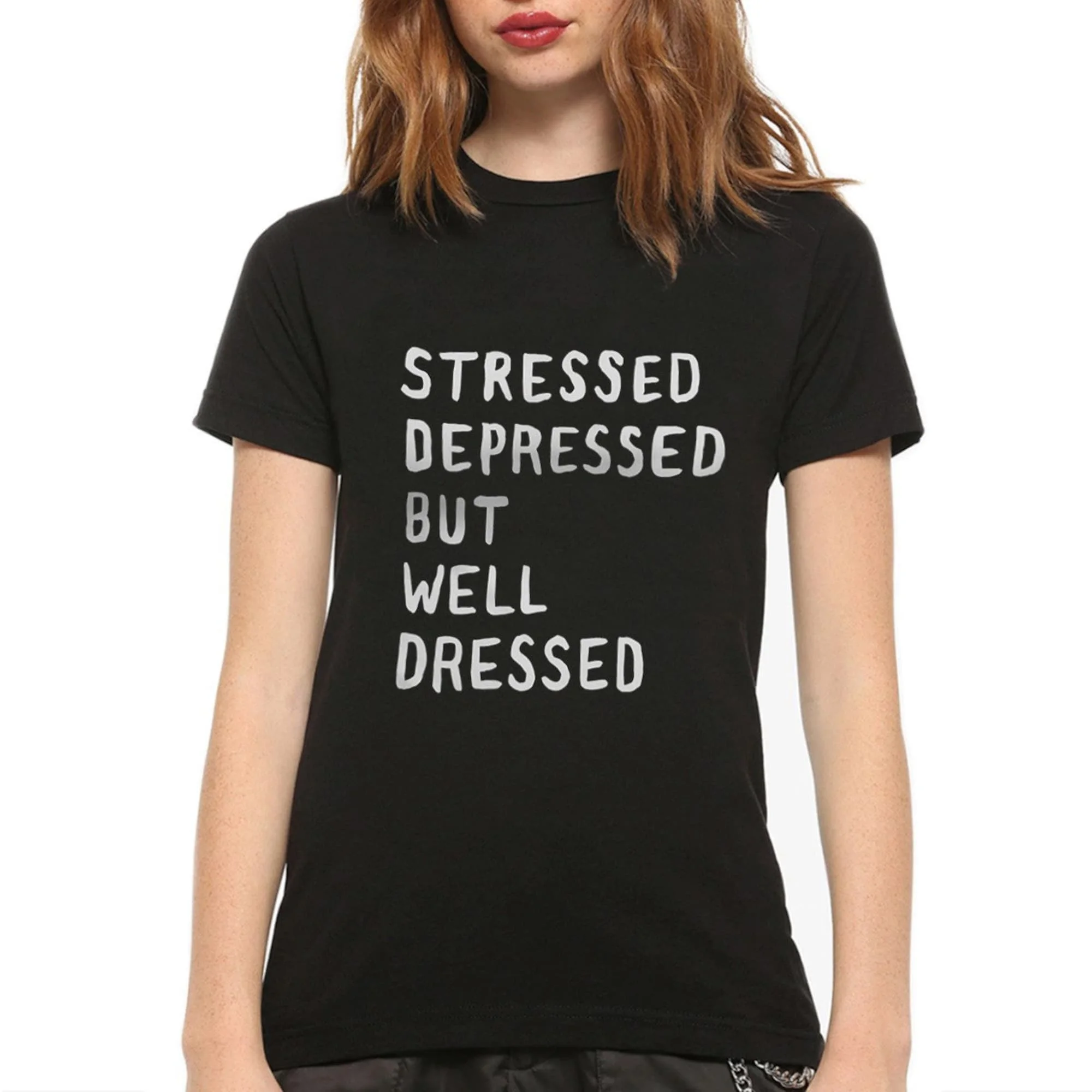 Stressed Depressed But Well Dressed T Shirt Men'S And Women'S Sizes Str 167503