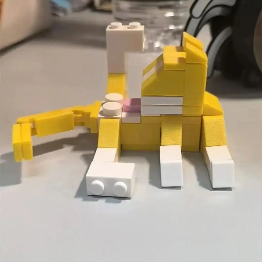 MOC Kuh Katze Kreative DIY Bausteine Spielzeug Katze Inländischen Bausteine Abstrakte Kleine Spielzeug Montage Spielzeug Ornament