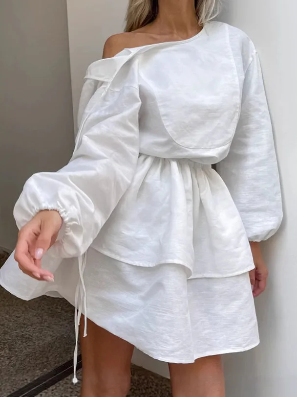 Vestidos Mujer Jacquard Primavera Modal Plisado A Mano Ditsy Dots Smocking Acampanado Skew