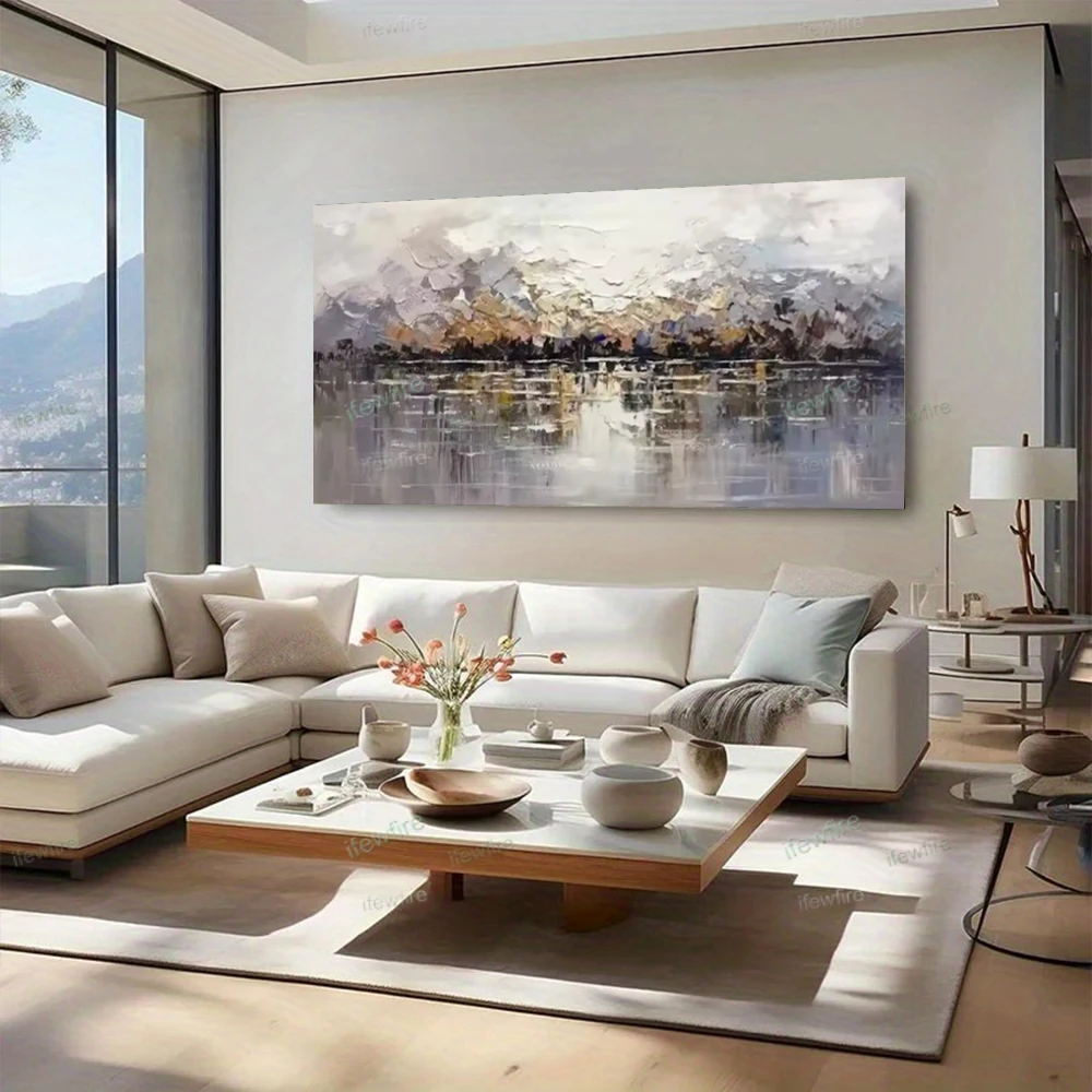مجردة سكين البحر قارب المشهد صورة اليدوية النفط الطلاء على قماش كبيرة الحجم جدار الفن لوحات ديكور غرفة المعيشة الشرفة