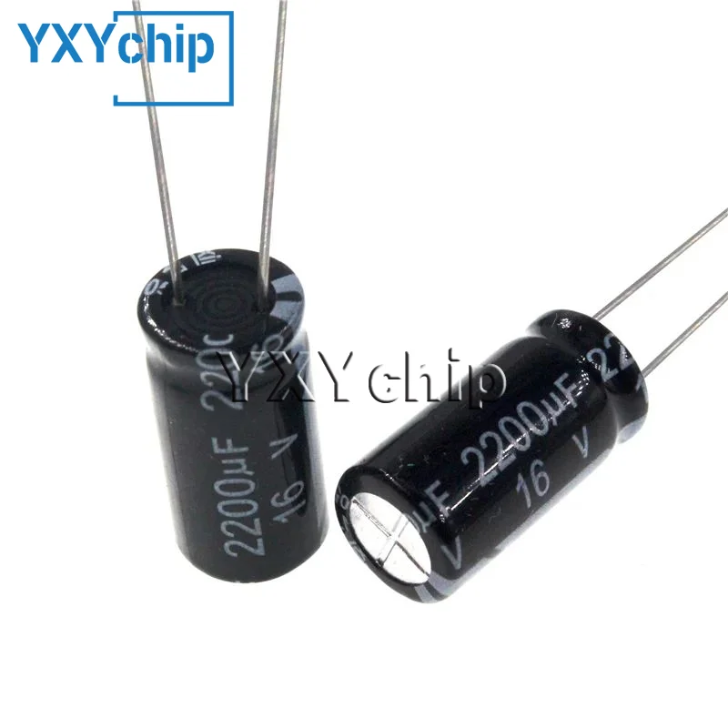 20pcs 2200uF 16V 2200MFD 16Volt 10*20mm Aluminum Electrolytic Capacitor Radial 2200mf16v 2200uf16v 16v2200mf 16v2200uf