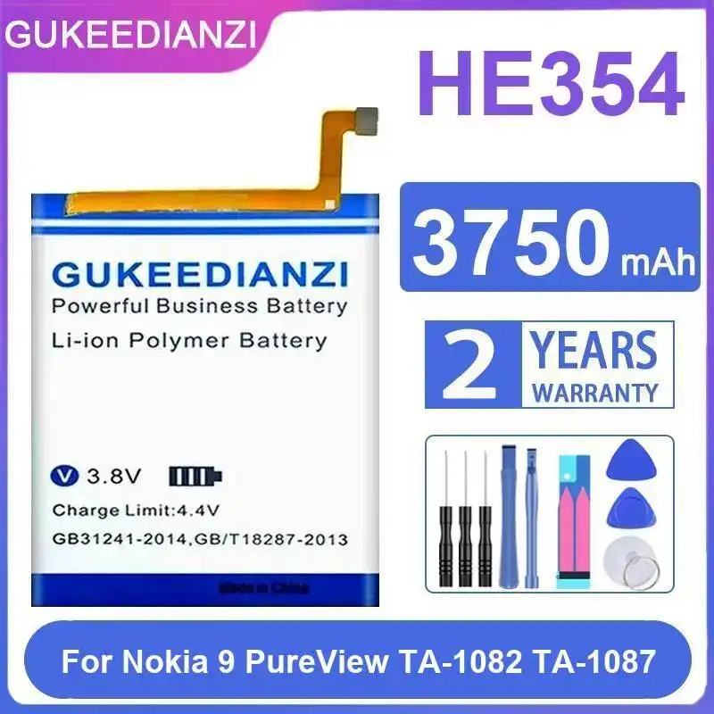 

Reliable Replacement Mobile Phone Battery 3750mAh For Nokia 9 Pureview TA-1082 TA-1087 Fast Charging HE354