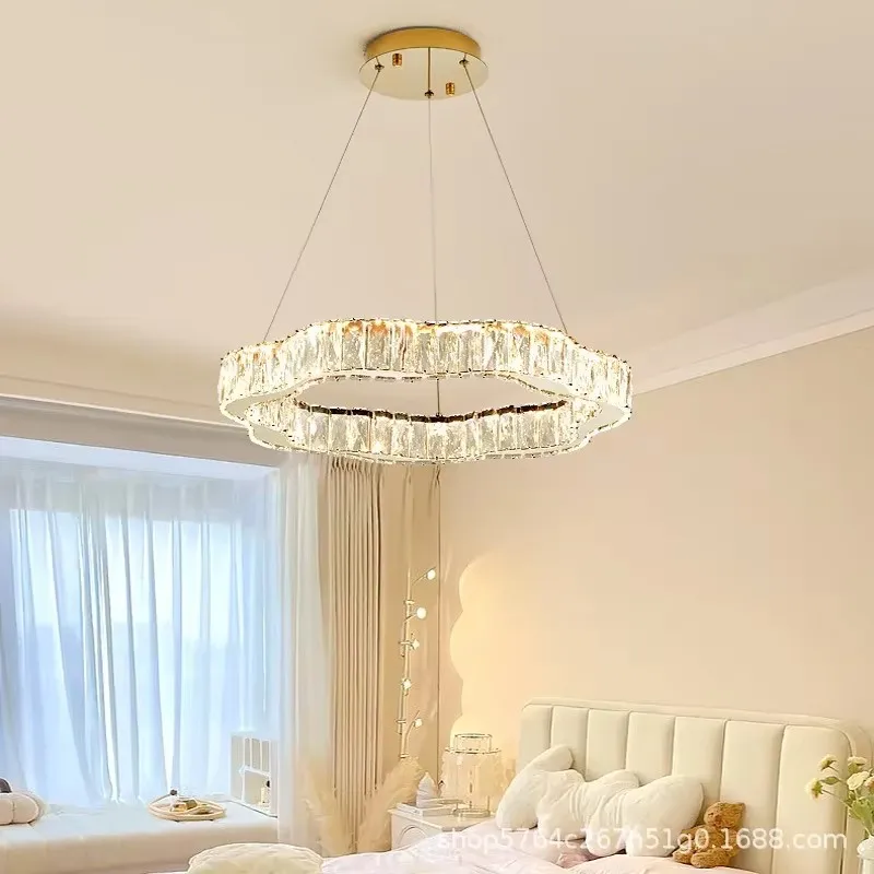 Crystal Chandelier Living Room Light 2025 New Flower Pattern Hall Main Light Modern Atmospheric Dining Room Light Luxury Light