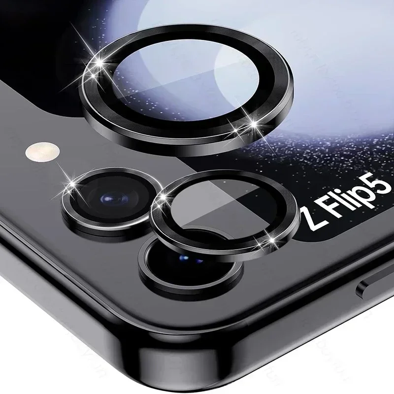 9D Curved Tempered Glass Camera Protect Cover For Samsung Galaxy Z Flip5 Flip 5 5G Matel Ring Lens Cap Samung Samsun ZFlip5 Z5