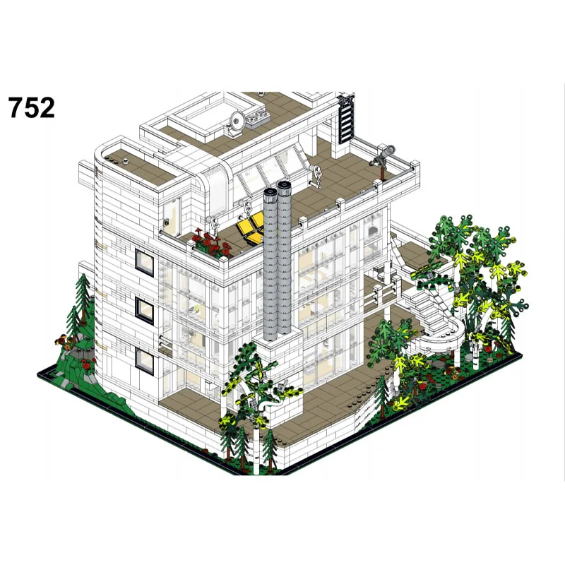 

MOC-94307 Douglas House of Richard Meier City Street View Assembly Brick Model 5283 Parts Children's Birthday Toy Custom Gift