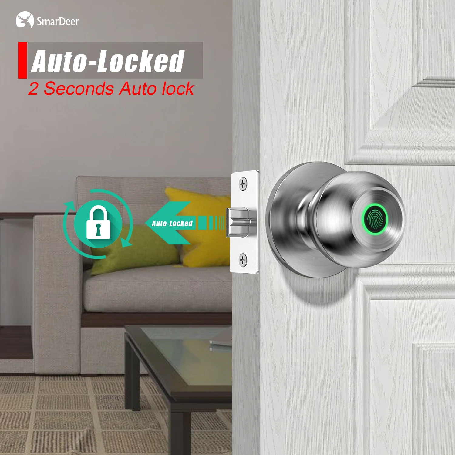 SmarDeer fingerprint lock for Tuya Smart door lock, which is very suitable for Electronic lock of standard doors