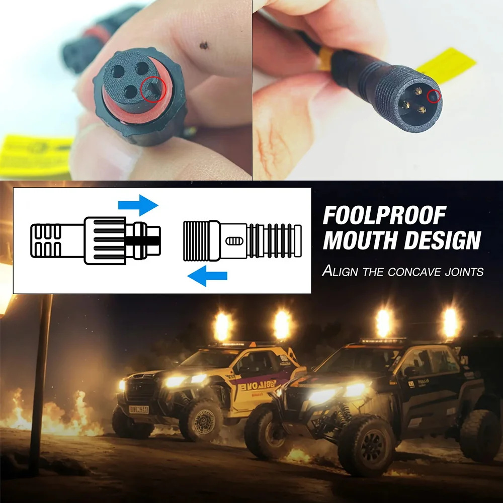 2 pollici Grasso 1FT COB LED Frusta Luci Indicatori di direzione Freno di retromarcia per Polaris RZR Can-Am Maverick X3 UTV ATV Offroad