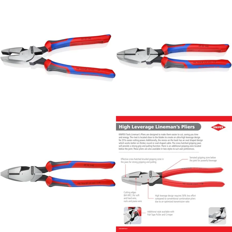 

Tools - High Leverage Lineman's, New England Head, Multi-Component 0902240SBA,9 Inch