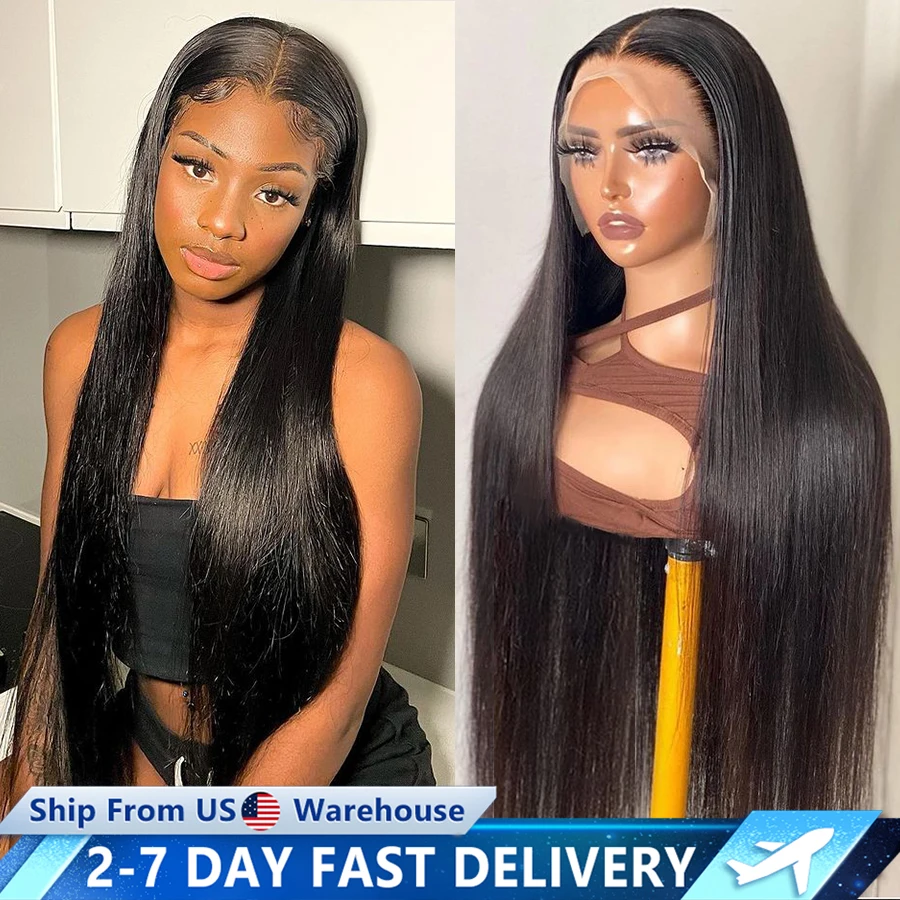 Straight 13x4 13x6 HD Lace Front Wigs Human Hair 180% Density Transparent Lace Frontal Wigs For Women 360 Full Lace Wigs