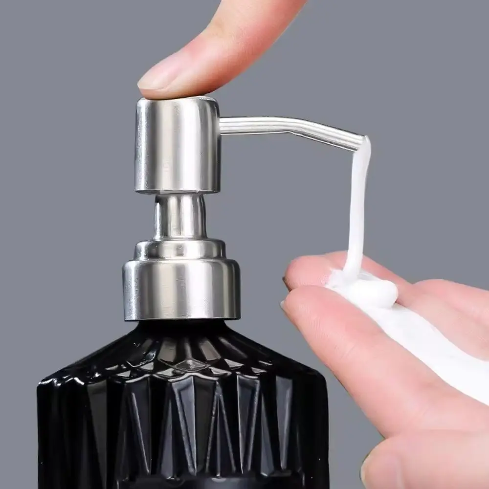 

New 450ml Shampoo Lotion Bottle Glass Press Pump Manual Soap Dispenser Bathroom Accessory Nordic Style Hand Sanitizer Bottle