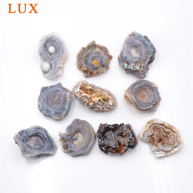 Galaxy Druzy Stone Titanium Chalcedony Druzy Slab 25-30mm Amazing Free Form Sun Agates Drusy X090
