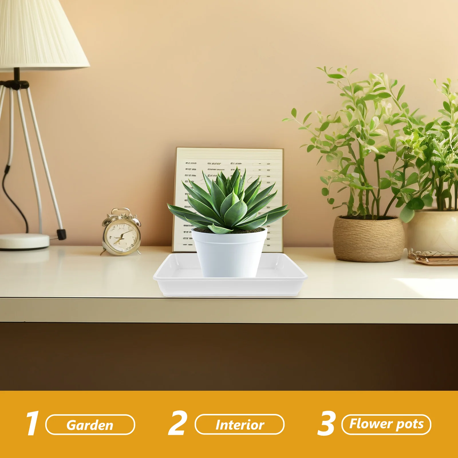 2pcs Square Plant Saucer Tray Plastic Drainage Base For Succulents Flower Pots Indoor Outdoor Uv Resistant Drip Catcher Garden