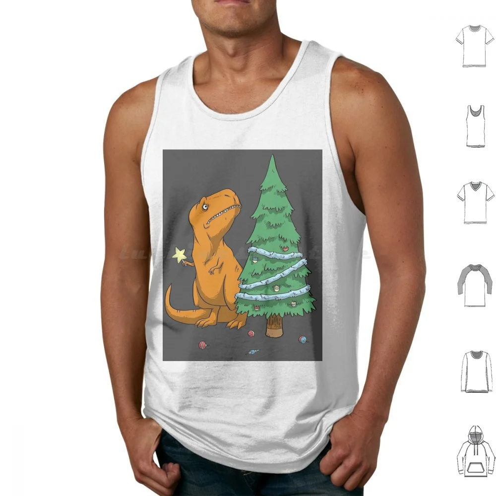 

Dino Xmas Tank Tops Vest Sleeveless Christmas Will Byers Mike Eleven Lucas Dustin Acrobat And The Flea Acrobat Flea Cartoon