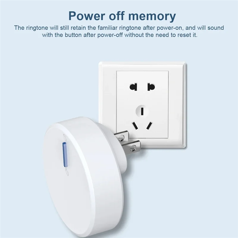 BNVN-جديد جرس باب لاسلكي ذاتي التشغيل مقاوم للماء ترحيب المنزل جرس الباب الذكي 38 نغمات 150 متر عن بعد لكبار السن