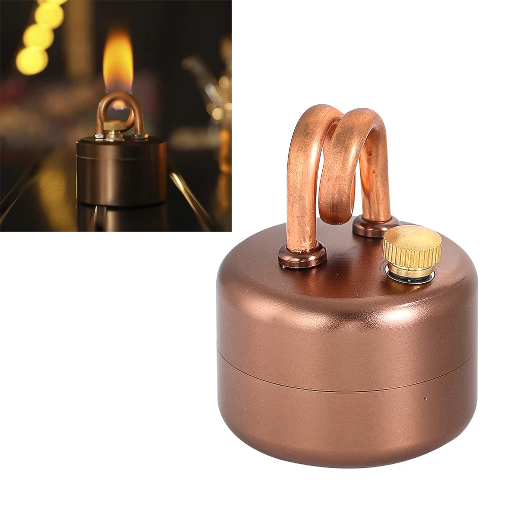 Retro Copper Alcohol Vaporizer Stove 98g Lightweight Easy Ignition Outdoor Portable Camping Tea Brewing Heating Cooking Tool