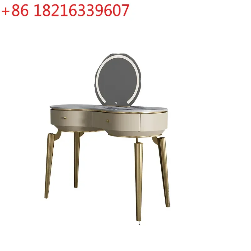 YAOModern Light Luxury Rock Slab Dresser with Integrated Paint Finish Gold Ingot Stool Simple Bedroom Furniture for Small