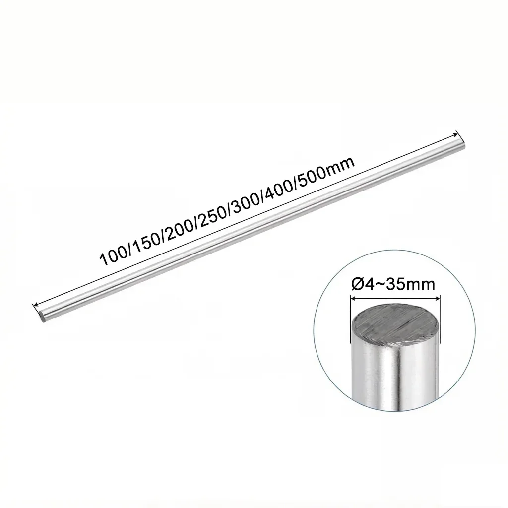 Diameter 4-35mm Linear Shaft Chrome Plated Linear Motion Rod Shaft Cylinder Rail Linear Shaft Length:100-500mm for 3D Printer