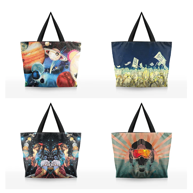 

Women Van Gogh oil painting Star Moon Canvas bag, single-shoulder student large-capacity handbag, tutorial shopping bag, art bag