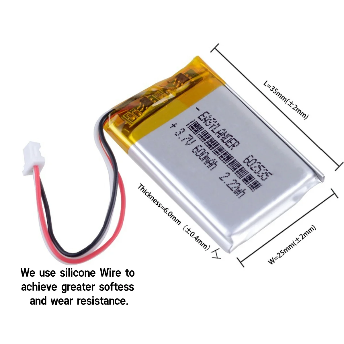 Polymer lithium battery 3.7 V 600mah 602535  replacement in the Yi smart dash cam siaomi registrar camera rose  Xiao 582535
