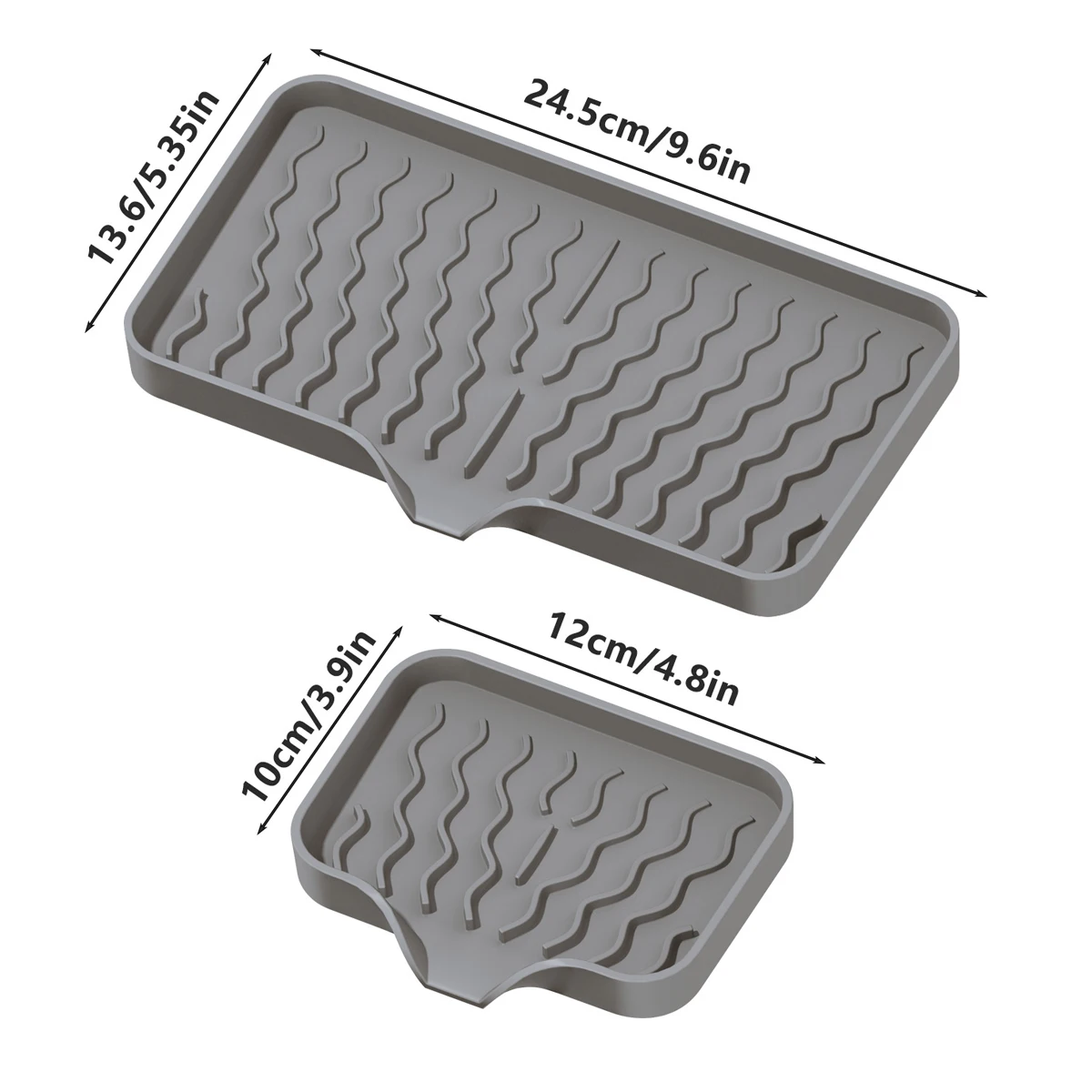Silicone Faucet Mat Kitchen Sink Tray Soap Dispenser Sponge Drain Pad Sink Splash Drying Mat Countertop Storage Tray Soap Tray