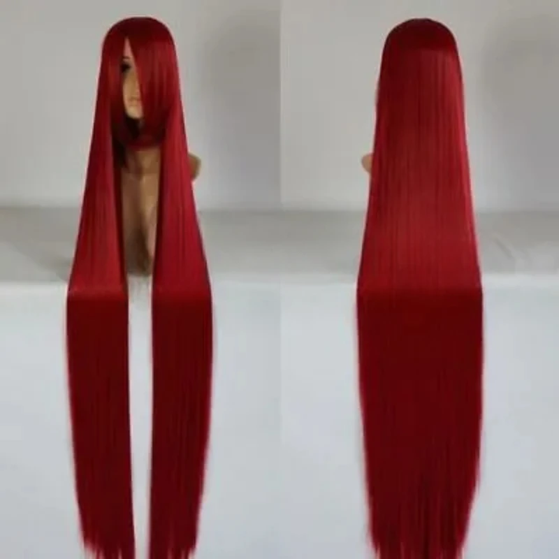 Lolita-peruca de cabelo liso longo para mulheres, vermelho escuro, 150cm, festa cosplay, natal, halloween, perucas de fantasia, novo