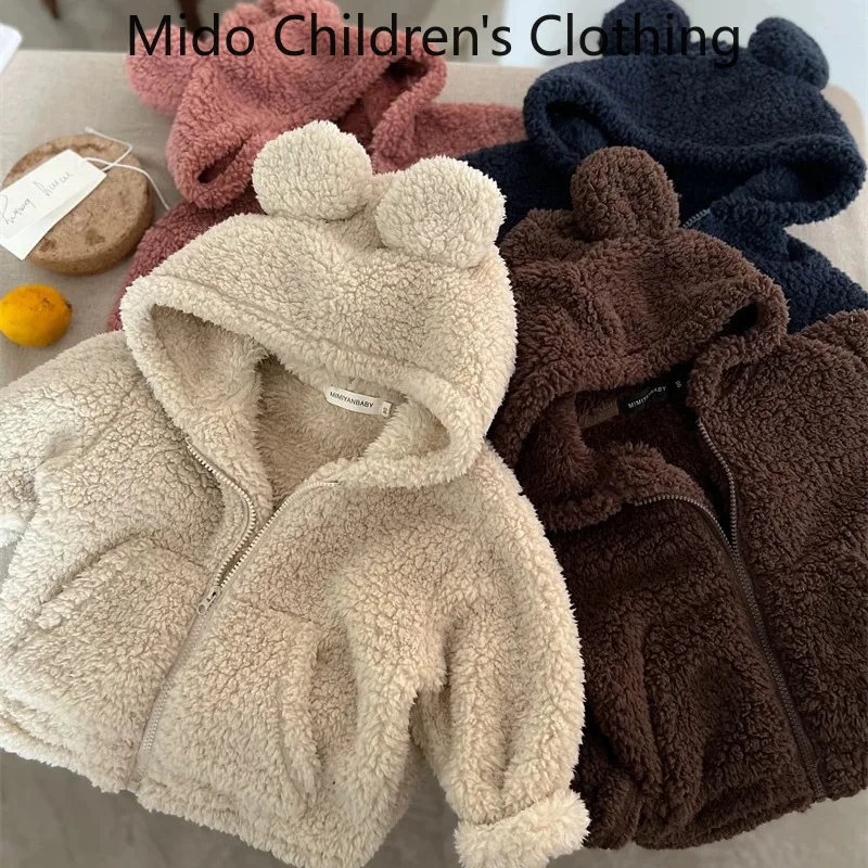 الكورية نمط الاطفال أفخم سترة الشتاء الخريف أزياء بلون الطفل زمم معطف بالجملة