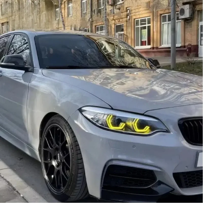 Angel Eyes For 2014-2021 BMW 2 Series  F22 F87 F23 220i 228i M240i Xenon M2 LCI LED Headlight Yellow DRL Daylight