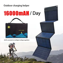 4/5/6 Solar Panel Portable Folding Bag USB+DC Output Solar Charger Outdoor Power Supply for Home Mobile Phone Power Generator