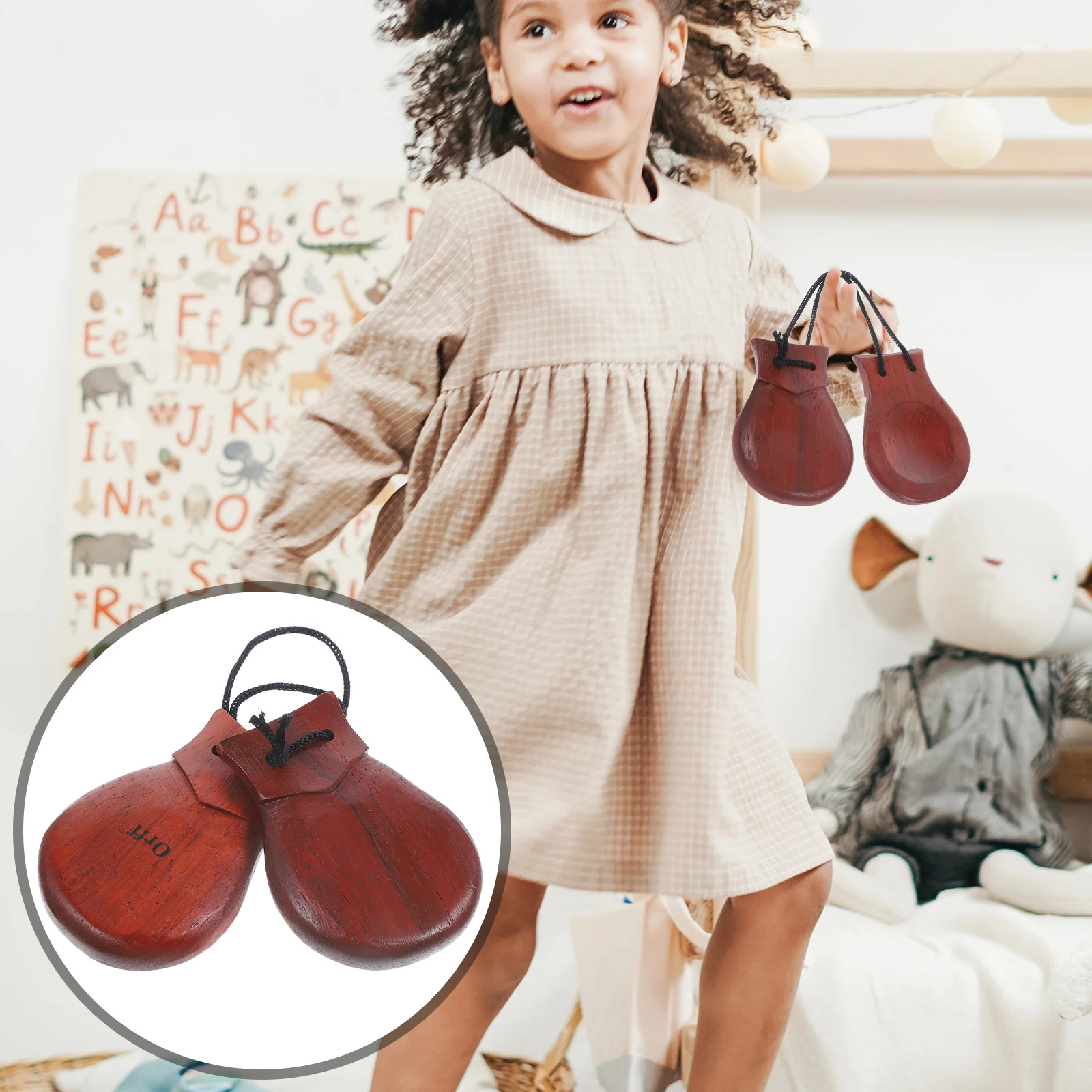 Adults Large Stemless Castanets Percussion Instrument Spanish 1 Toddler Musical Instruments Handheld Clappers