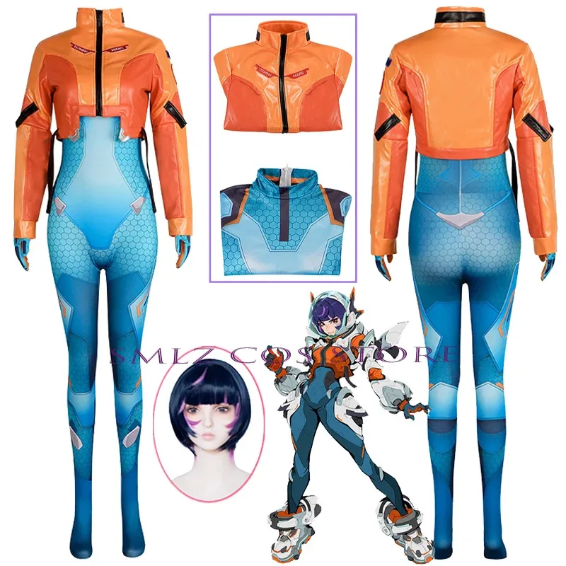 

Juno Cosplay Game Costumes Woman Juno Wig Coat Jumpsuits Suit Halloween Carnival Outfit Juno Teo Minh Outfit for Women Girls