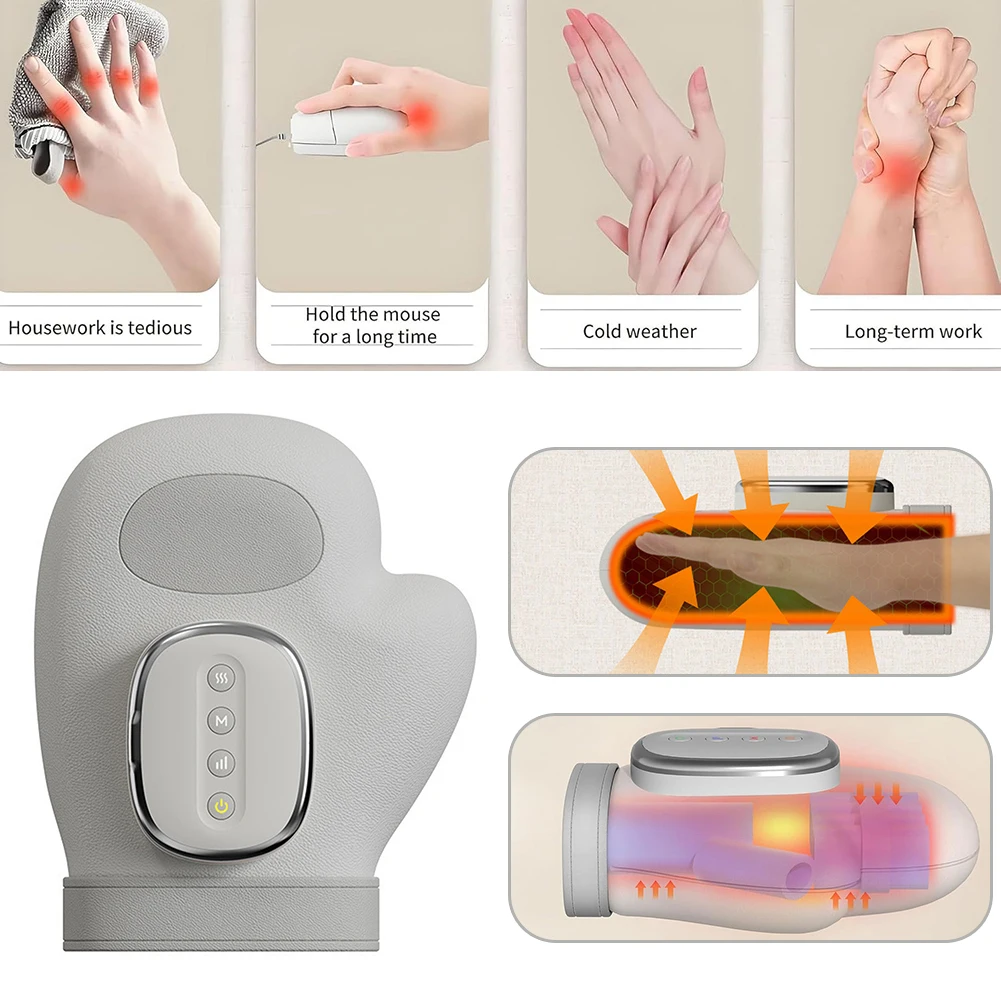 

Беспроводной массажер для рук с подогревом, запястные туннели, облегчение лечения невропатии, артрита и боли, устройство для терапии рук, улучшает кровообращение