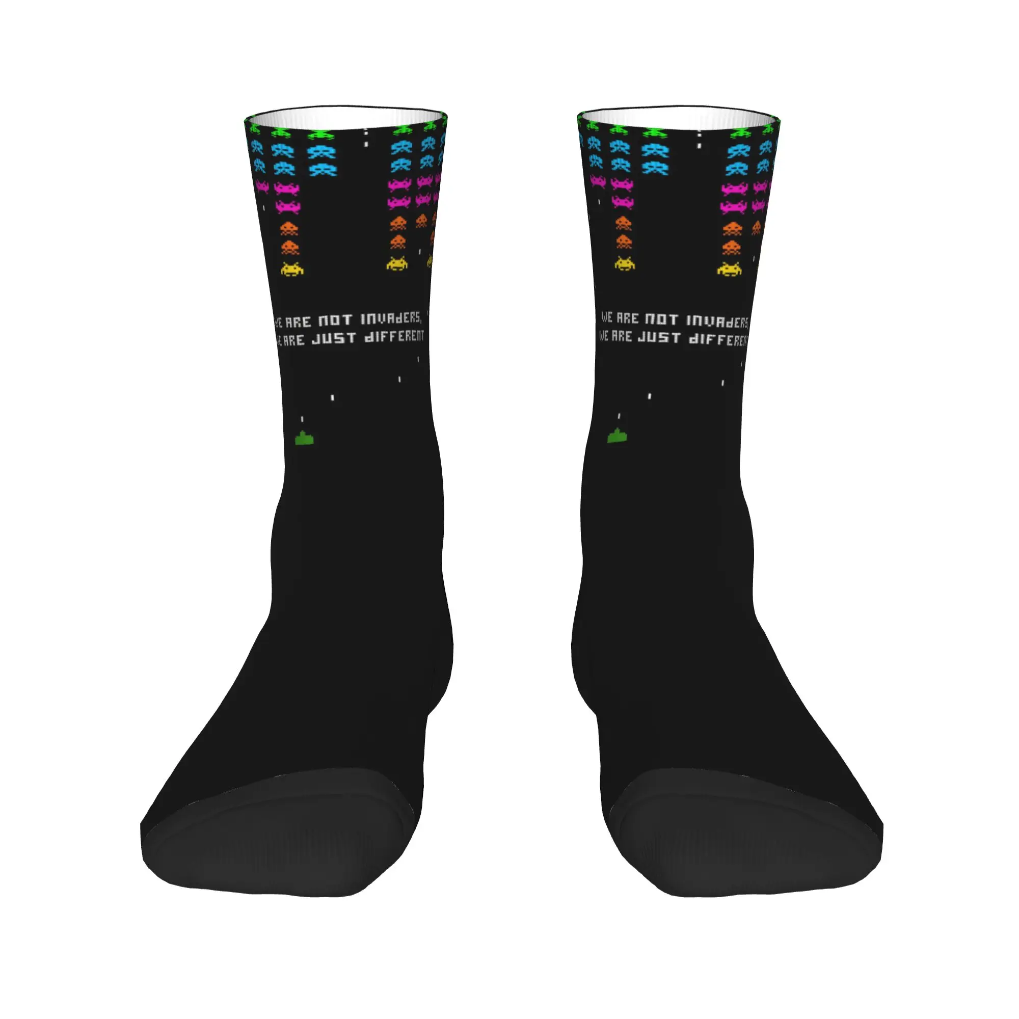 Space Invaders Socks  Anti Bacterial Stockings Couple Soft Breathable Outdoor Sports Socks Autumn Casual Design Socks