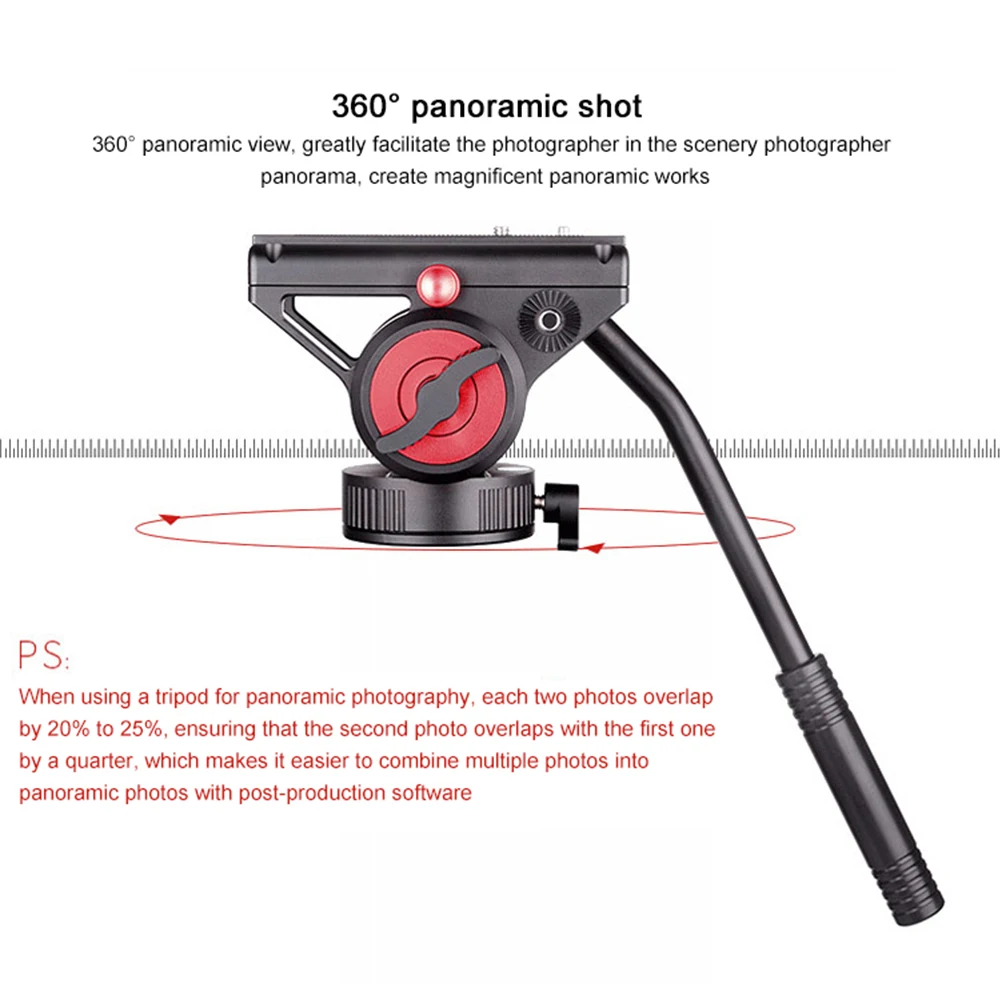 Professional Panoramic Ball Head Tilt Grip Photographic Tripod Ball Head Hydraulic Fluid Video Tripod Ball Head