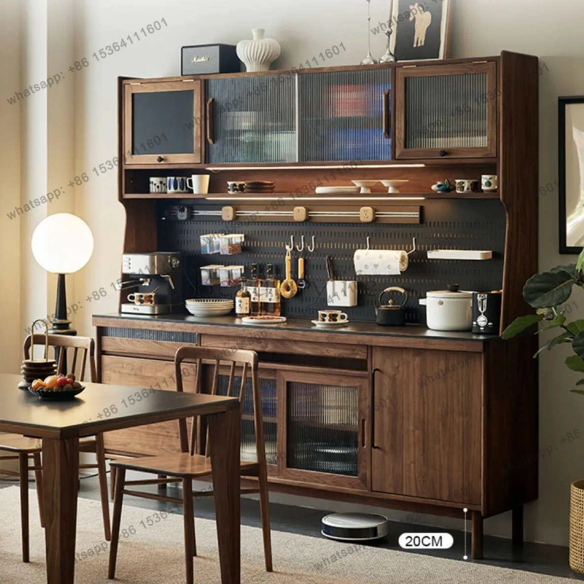 Factory Direct Sales North American black walnut solid wood can be embedded in wall-mounted integrated tall cabinets