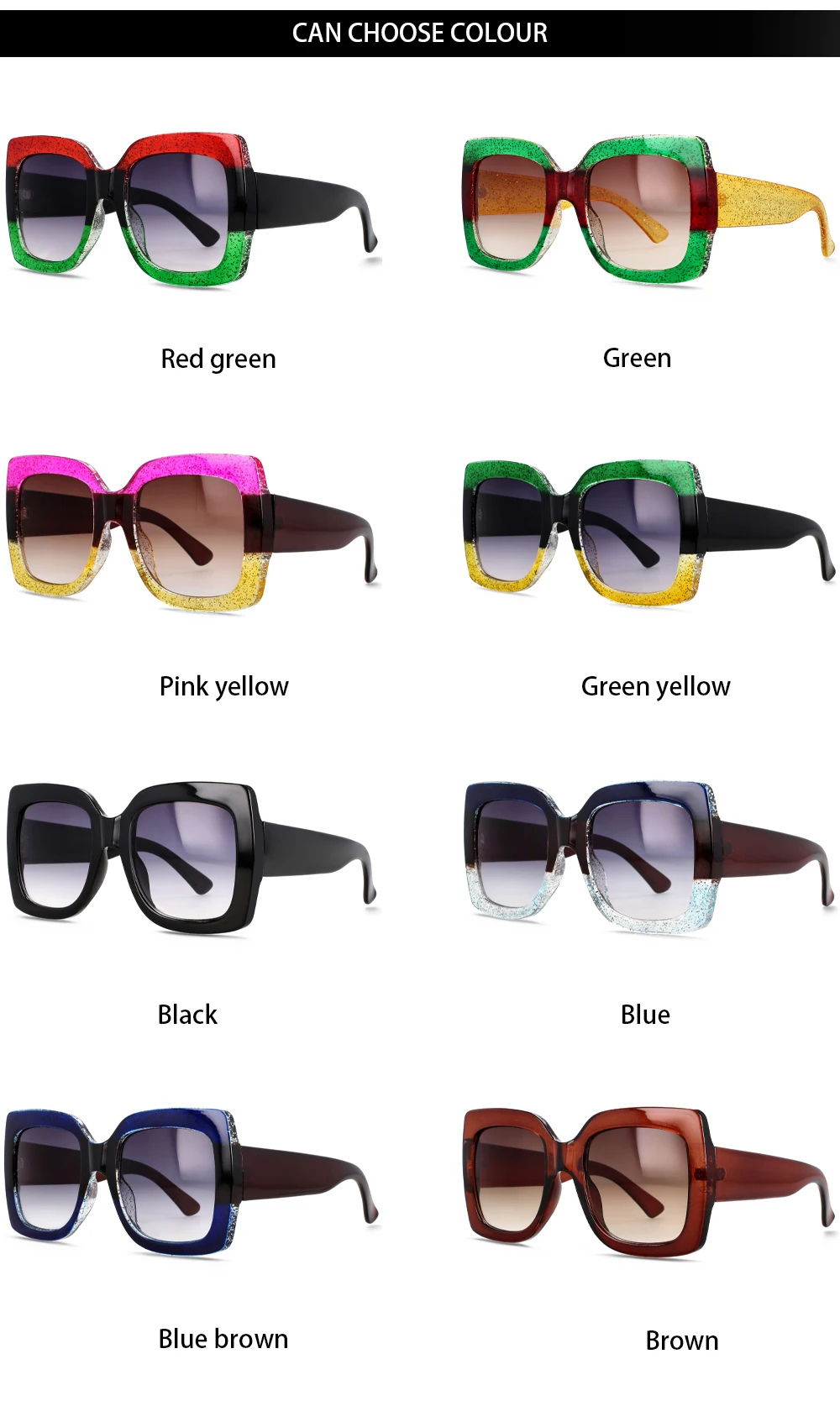 55412 Retro-Quadrat-Sonnenbrille für Damen, Vintage-Stil, großer Rahmen, modische Luxus-Designer-Sonnenbrille, Uv400-Brillen, Trendprodukte – Detail 4