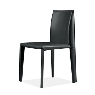 

Black Color Saddle Leather Carbon Steel Frame Dining Chair