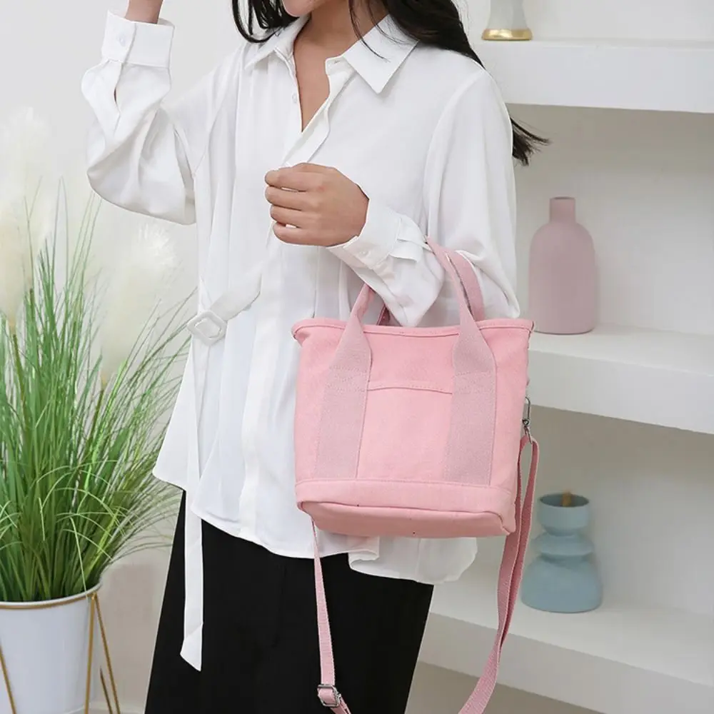 Multi-pocket Japanese Style Crossbody Bag Handbag Large Capacity Canvas Shoulder Bag Shopping Bag Message Bag