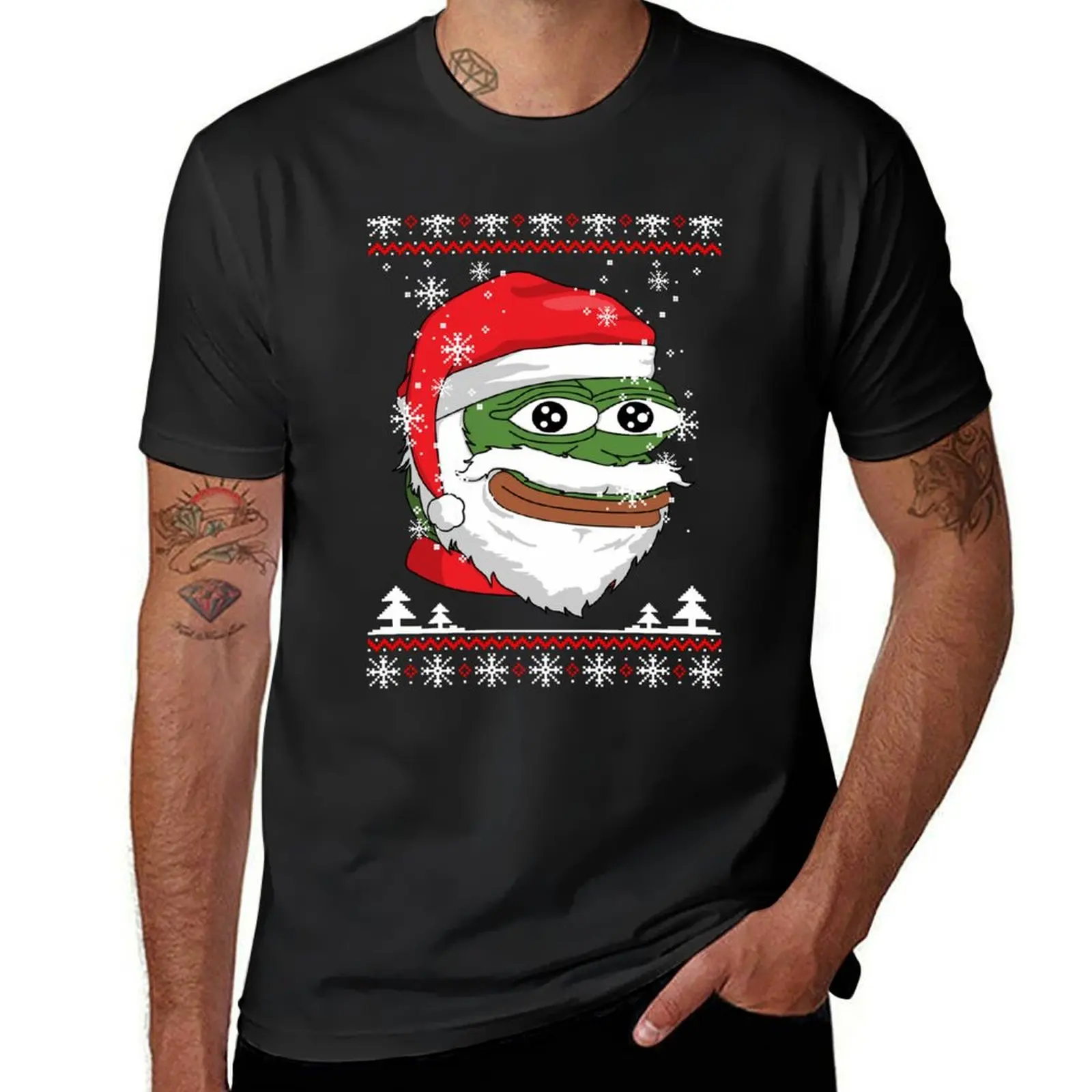 

Santa Pepe FeelsOkayMan T-Shirt blue archive Louboutins kawaii clothes plus size tops heavyweight t shirts for men
