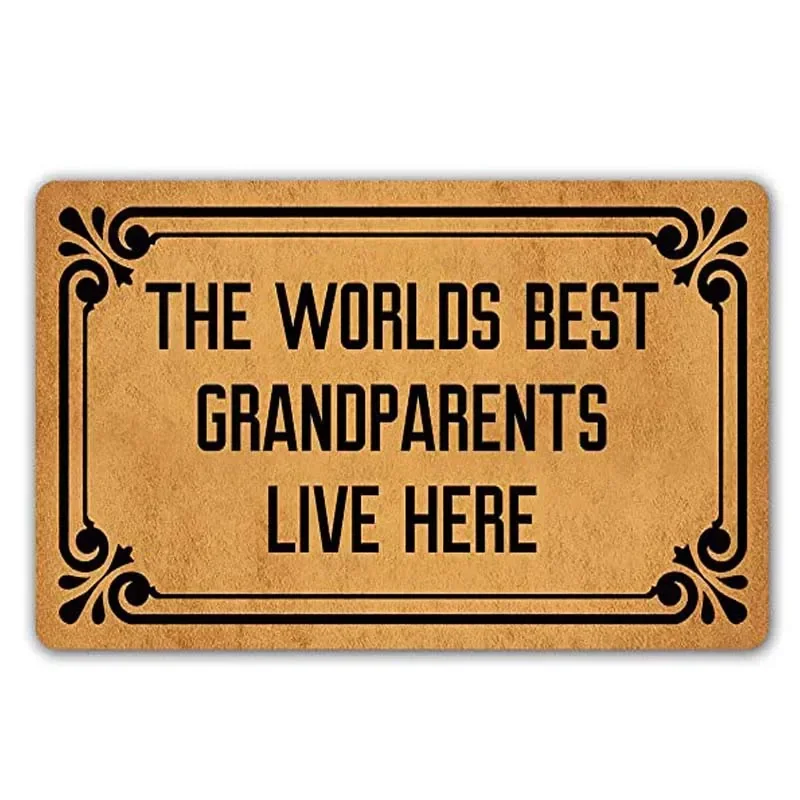 

Funny Doormat The Worlds Best Grandparents Live Here Entrance Mat Floor Rug Indoor/Outdoor/Front Door Mats Home Decor Machine