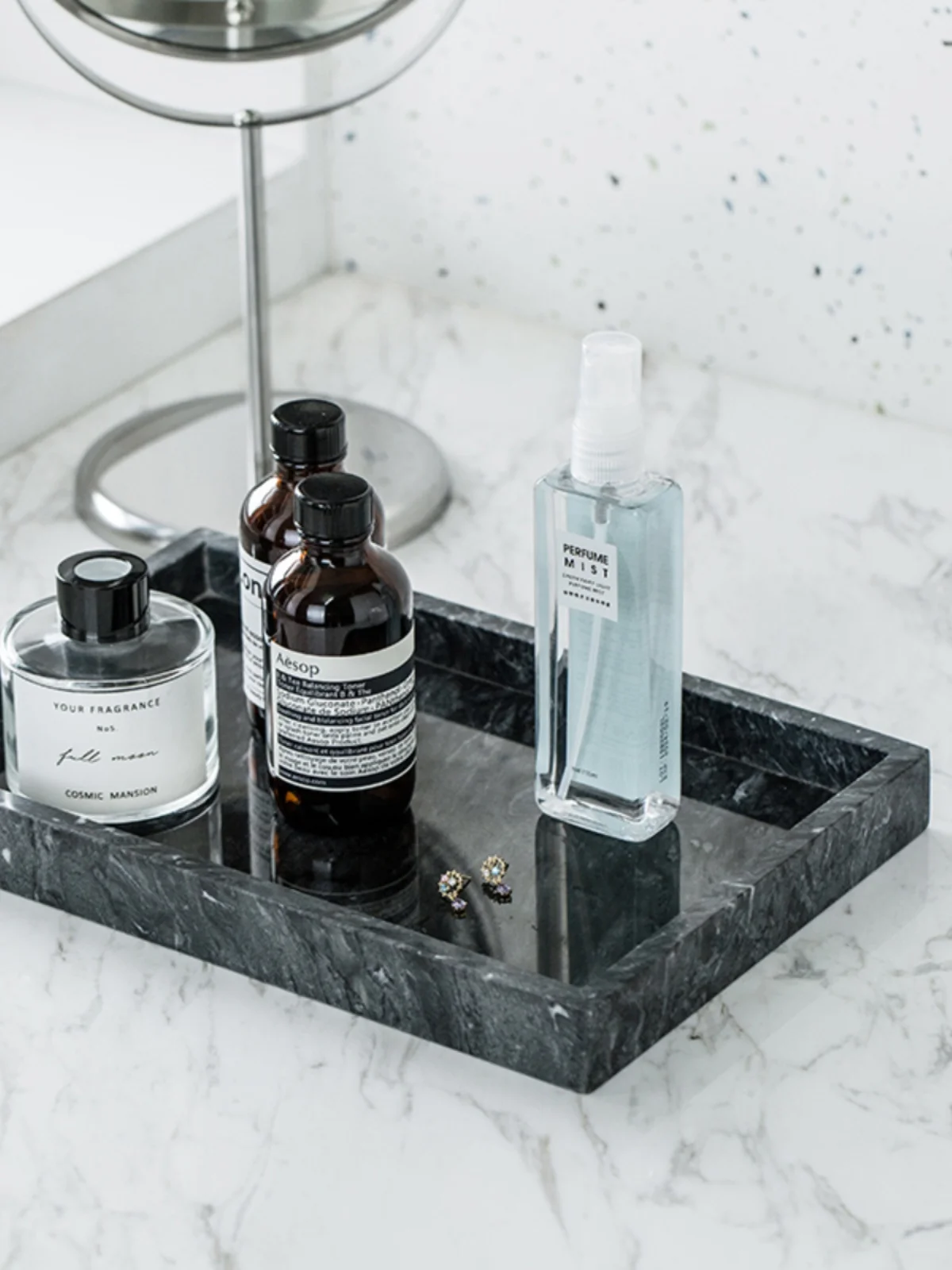 

Nordic Sle Marble Tray Batoom Set Jewelry Display Plate round Rectangle ape Fre Trend from Mainland China for Adults