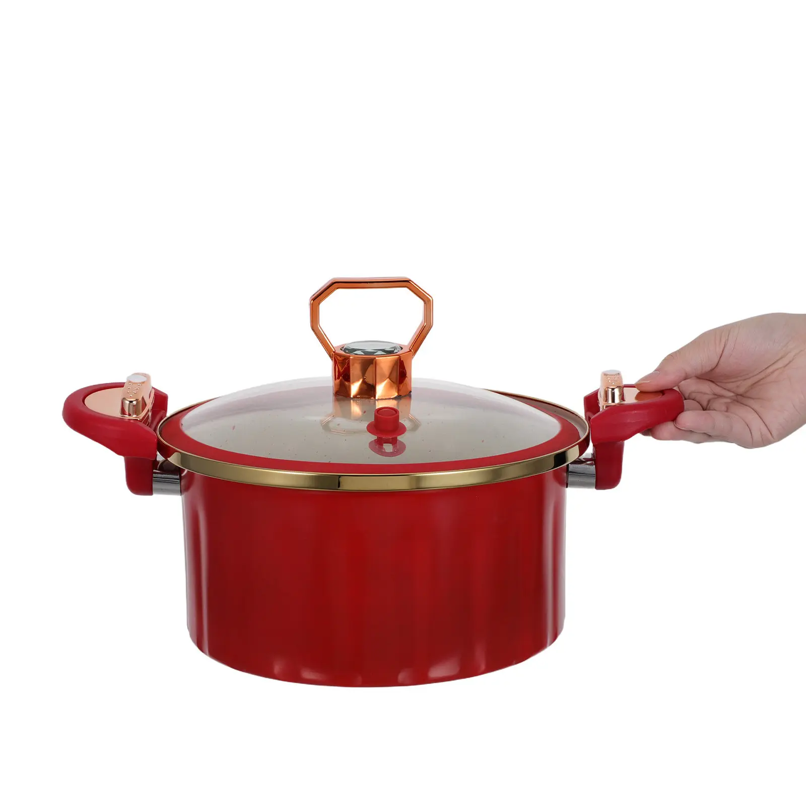 Micro Pressure Cooking Pot 8L Nonstick Spill Proof Valve Dual Safety Lock Rapid Heating Stew Soup Pot Micro Pressure Cooker