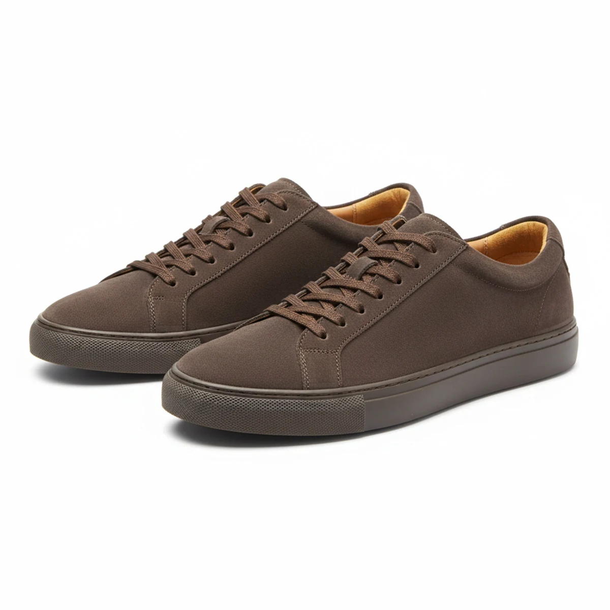 Men Coffee Suede Loafers Skateboarding Pure Outdoor Durable Leather Casual Walking Style Shoes