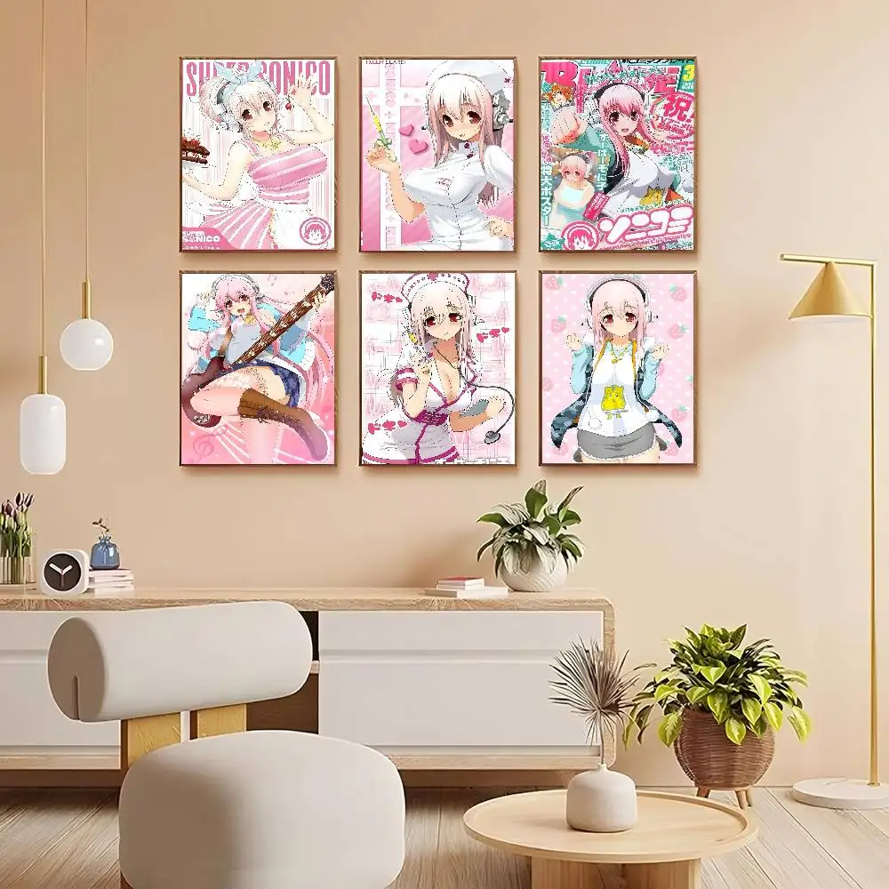 Cute Anime Super S-Sonico Gift Frameless Poster Personalized Gift For Lovers Customizable Decorative Home Decor