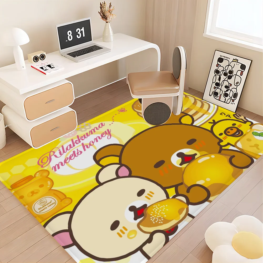 Rilakkuma Bear tappetino tappetino INS Style Soft camera da letto pavimento casa lavanderia tappetino antiscivolo tappeti per la casa