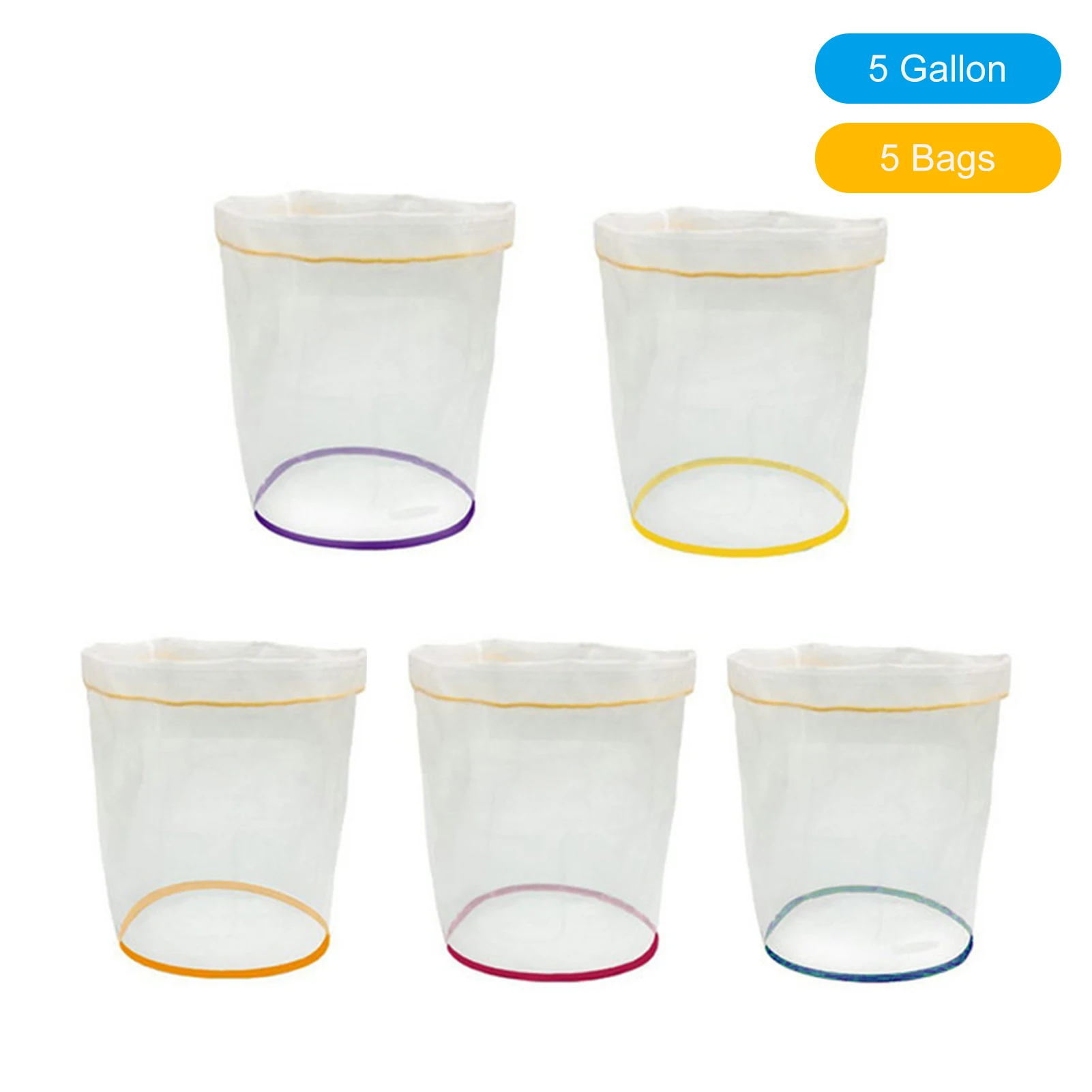 5pcs 5 Gallon/5pcs 1 Gallon Filter Bag Bubble Bag  Kit Set Micron Drawstring Extraction Bags