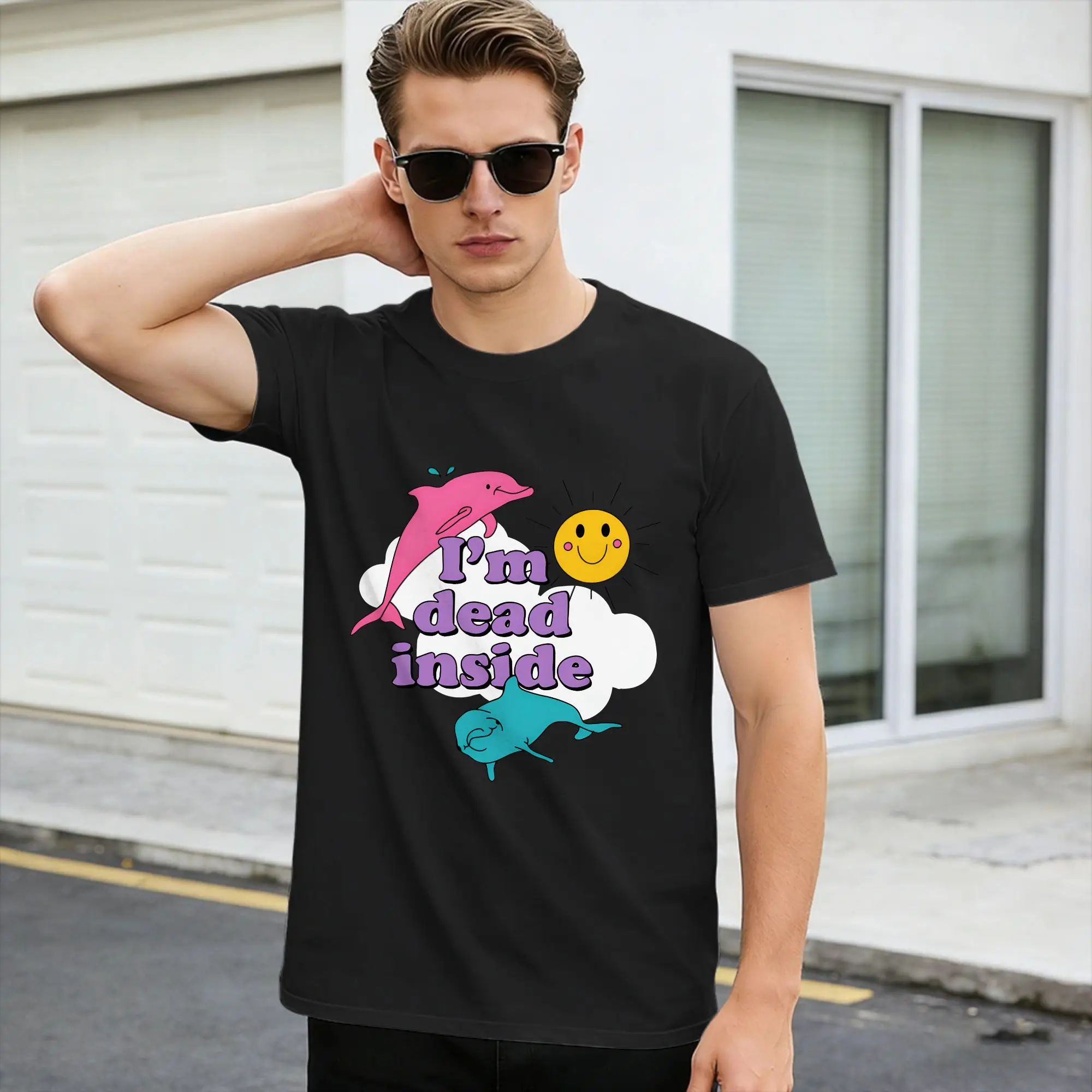 Streetwear T-Shirt Summer I'm Dead Inside Hip Hop T Shirts  Cotton Tshirt for Man Y2K Casual Short Sleeve Top Tees,