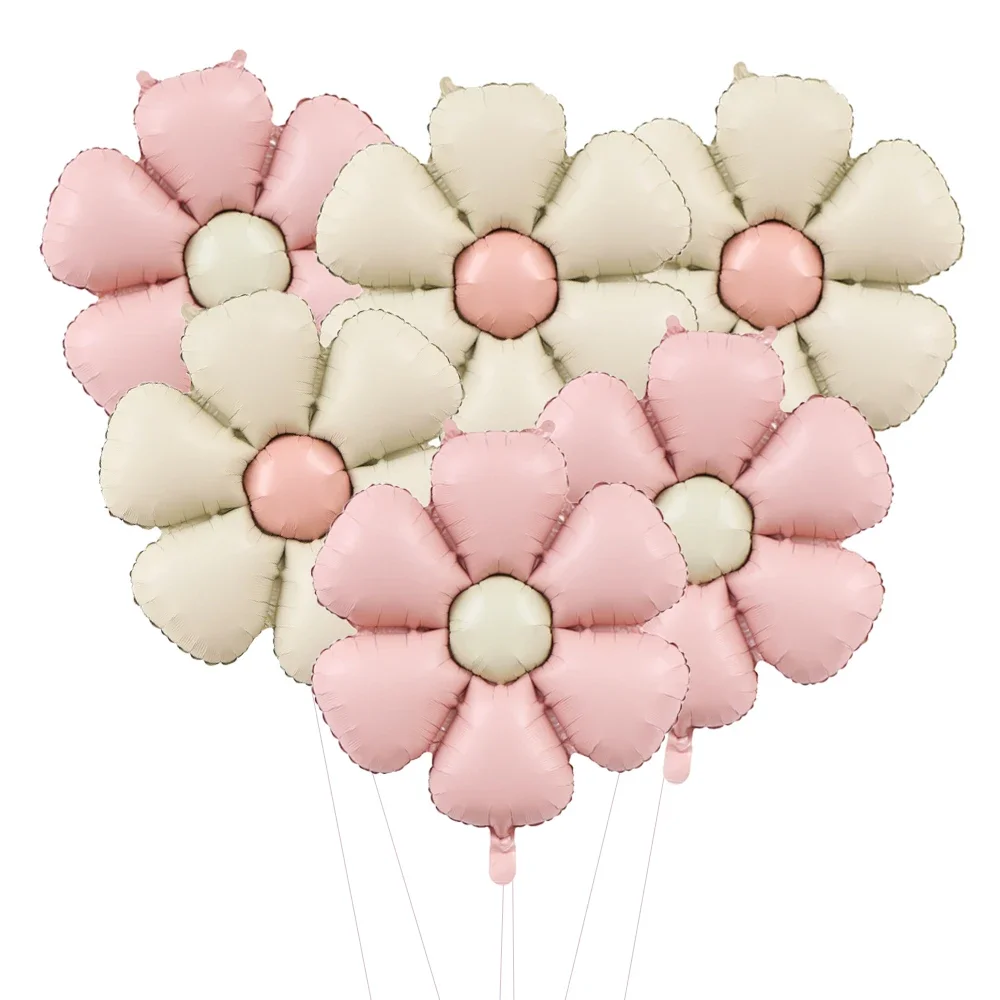6 Stück/Set 50,5x40cm Mattrosa Candy Daisy Ballon Aluminiumfolienballon Mädchen Brautparty Geburtstagsfeier Hochzeitsdekoration – Detail 10